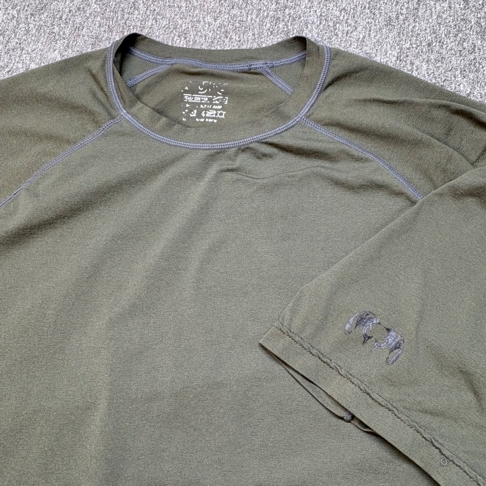 Kuiu Peloton 118 SS Crew-T Mens Large Olive Green Hunting Base Layer T-Shirt